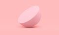 Pink 3d half sphere dynamic rotation abstract element for decorative design realistic vector