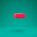 Pink 3d minus symbol on mint background