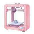 Pink 3D Printer Creating a Mesh Object Royalty Free Stock Photo