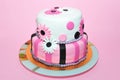 Pink daisies birthday cake Royalty Free Stock Photo