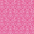 Pink damask seamless vector linear pattern Royalty Free Stock Photo