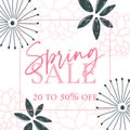 Pink and Dark Teal Spring Sale Graphic