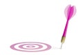 Pink dart missing the target.
