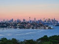 Pink Dawn Light Over Sydney City, Australia