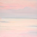 Pink dawn on the sea, painting