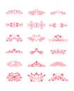 Pink Decorative Vector Curly Elements