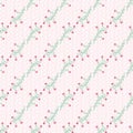 Pink delicate wildflowers seamless vector pattern