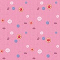 Pink denim background with buttons