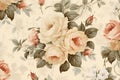 Pink Design Art Vintage Decorative Seamless Flower Blossom Wallpaper Retro Spring Floral Pattern