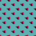 Pink desk bell, on cyan background, seamless texture pattern