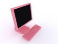 The pink desktop computer