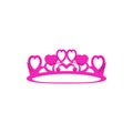 Pink diadem tiara crown monarchy design