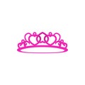 Pink diadem tiara crown monarchy illustration