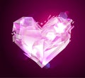 Pink diamond heart symbol, glass shards heart Royalty Free Stock Photo