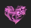 Pink diamond heart vector symbol Royalty Free Stock Photo
