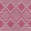 Pink diamond knitted seamless pattern background Royalty Free Stock Photo