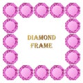 Pink diamond square frame