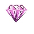 Pink diamond symbol. Diamond illustration in a flat style. Royalty Free Stock Photo