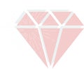 Pink diamond vector on a white background