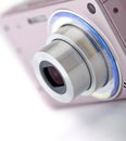 Pink digital compact camera Royalty Free Stock Photo