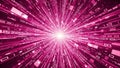 Pink Digital Data Tunnel with Binary Code and Geometric Shapes Exploding Outward abstract Royalty Free Stock Photo
