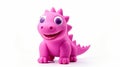 Pink Dinosaur isolated on white background.