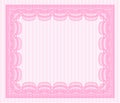Pink Diploma or certificate template. Money Pattern. Complex background. Customizable, Easy to edit and change colors