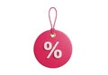 Pink disc with zero percent symbol Royalty Free Stock Photo