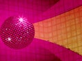 Pink disco ball funky background