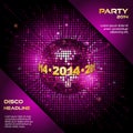 Pink disco ball 2014 party background Royalty Free Stock Photo