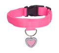 Pink Dog Collar with Heart Tag Royalty Free Stock Photo