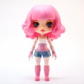 Emily: A Pink Doll With Blue Hair - Ultra Realistic Vinyl Toy