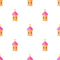 Pink dome of church pattern seamless vector