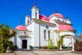 The pink domes and golden crosses Royalty Free Stock Photo