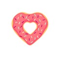 Pink donut heart shaped Royalty Free Stock Photo