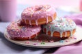 pink donuts background