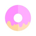 Pink donuts in realistic style. Sweet food. Vector illustration. Stock picture.