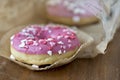 Pink donuts with sugar icing Royalty Free Stock Photo