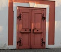 Pink door with ironwork Royalty Free Stock Photo
