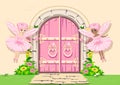 Pink door to a fairy tale Royalty Free Stock Photo