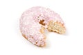 Pink doughnut with bite mark Royalty Free Stock Photo