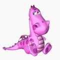 Pink Dragon Cartoon Royalty Free Stock Photo