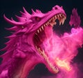 Pink dragon fire from mouth Royalty Free Stock Photo