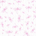 pink dragonfly gray textured seamless repeat pattern Royalty Free Stock Photo