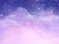 Pink dream galaxy cloudy sky with sparkle stars background