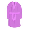 Pink dressing gown icon cartoon vector. Shower bathrobe