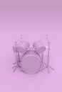 Pink drum isolated on pink background