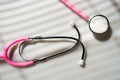 Pink Dual Head Stethoscope Doctor Tool Chest Monitor Royalty Free Stock Photo