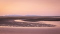 Pink dusk light at bushland beach in townsville queensland in australia