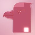 Pink Eagle head icon isolated on pink background. Minimalism concept. 3D render illustration Royalty Free Stock Photo